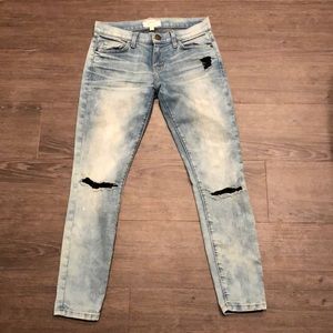 Current/Elliott faded blue skinny jeans